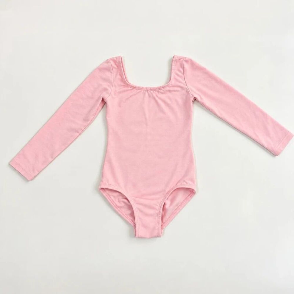 Stelle Girls Long Sleeve Cotton Ballet Leotard Ballet Pink 2-3T
